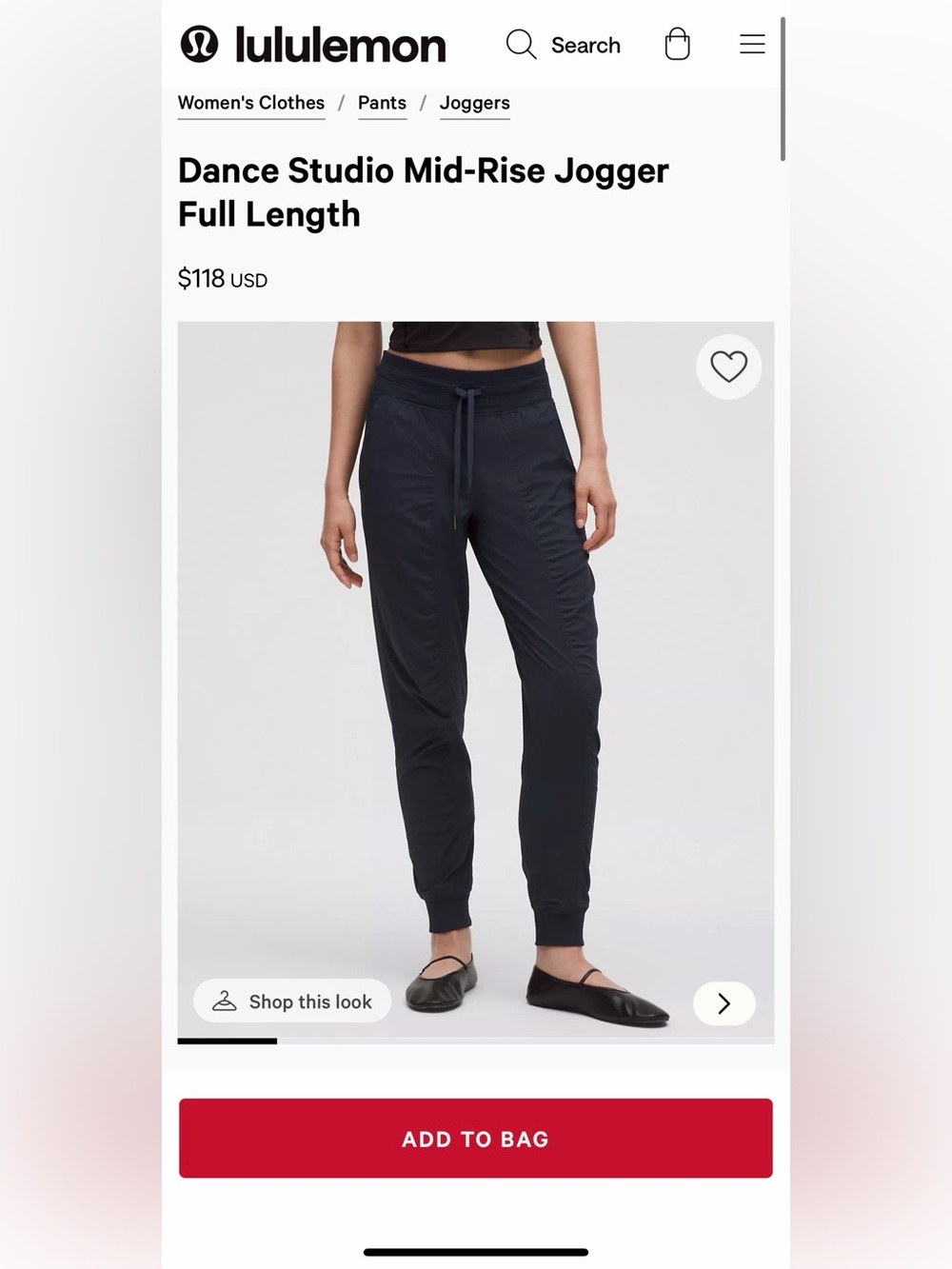 LuluLemon Dance Studio Mid-Rise Jogger — Green